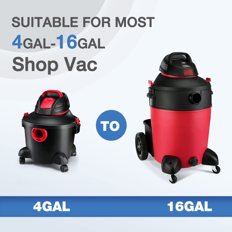 شوبفاك فلتر خرطوشة Shop-Vac عالي الأداء 90350/90304/90344، يناسب معظم مكانس Shop-Vac الرطبة/الجافة بسعة 4-16 جالون، ورق ترشيح من ألياف النانو عالي الكفاءة، قابل لإعادة الاستخدام، عبوة واحدة - Image 4
